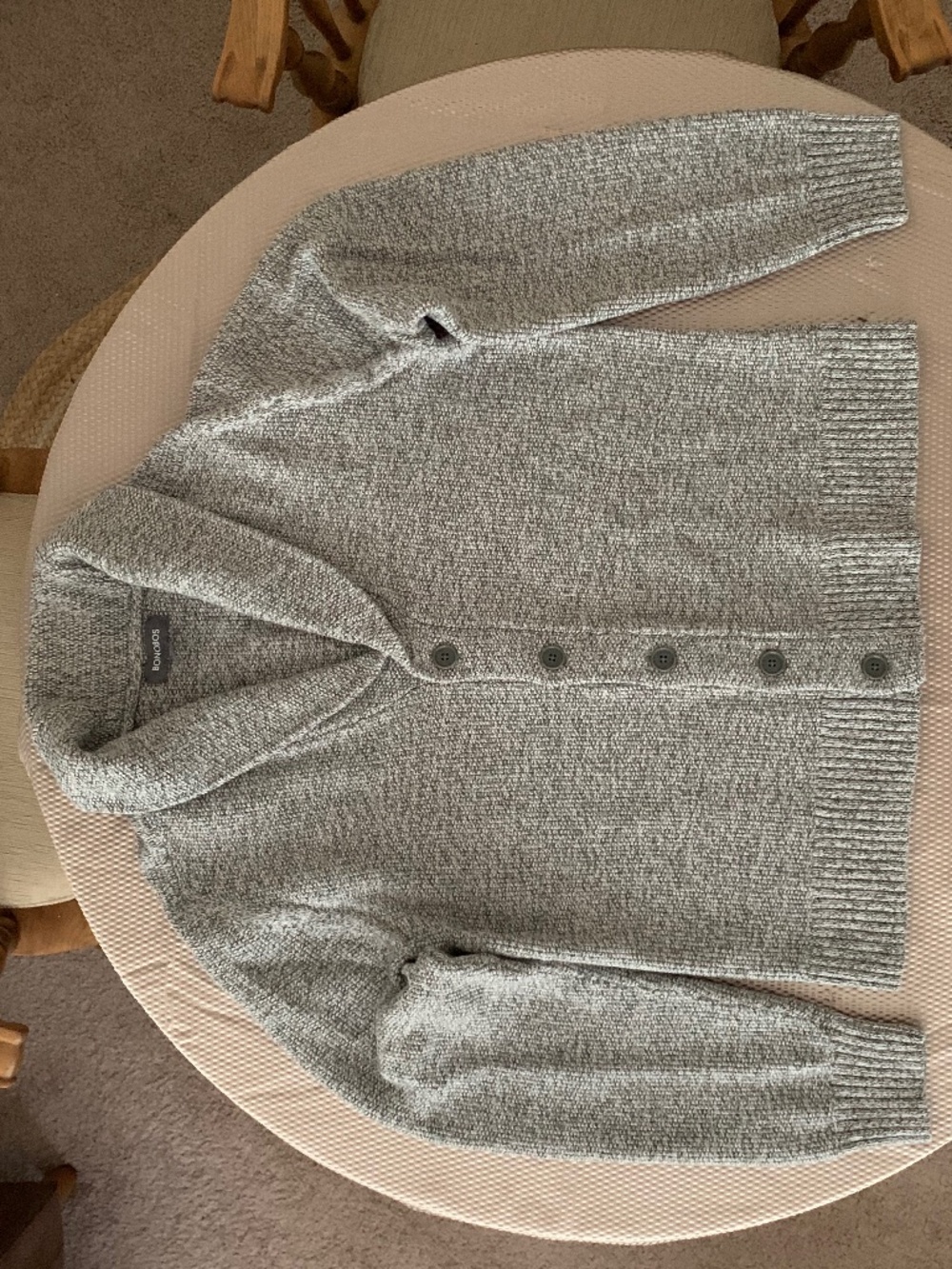 Bonobos Gray Marled 100% Cotton Shawl Collar Cardigan Sweater Men's M - Picture 9 of 9